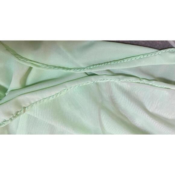 1960's Mint Green Chiffon Nightgown size M Empire Waist Maxi Nightgown - Picture 9 of 10